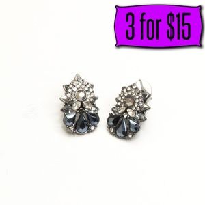 💎💰 New Gunmetal Gray Crystal Statement Earrings